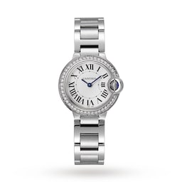 17310925 - Ballon Bleu De Cartier Watch 28mm, Quartz Movement, Steel, Diamonds