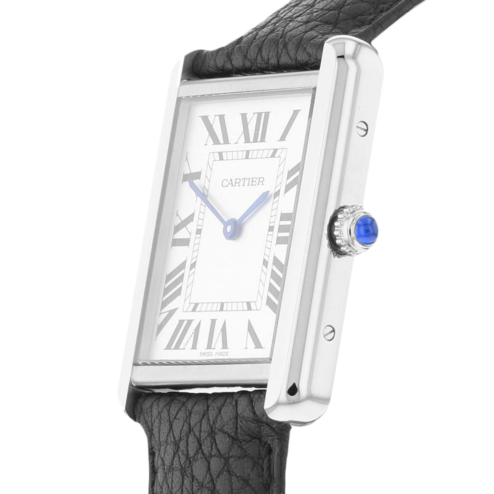 Cartier Tank Solo Watch Large Model, Quartz Movement, Steel, Leather