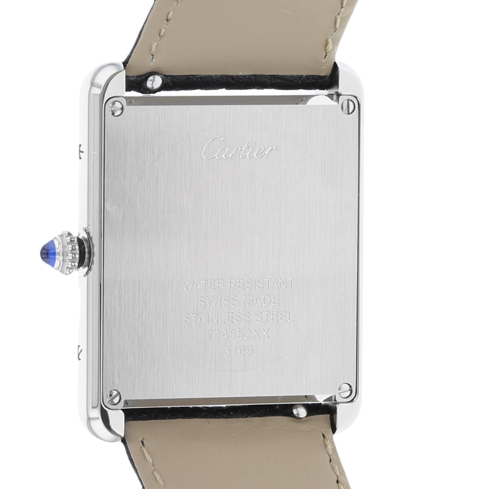 Cartier Tank Solo Watch Large Model, Quartz Movement, Steel, Leather