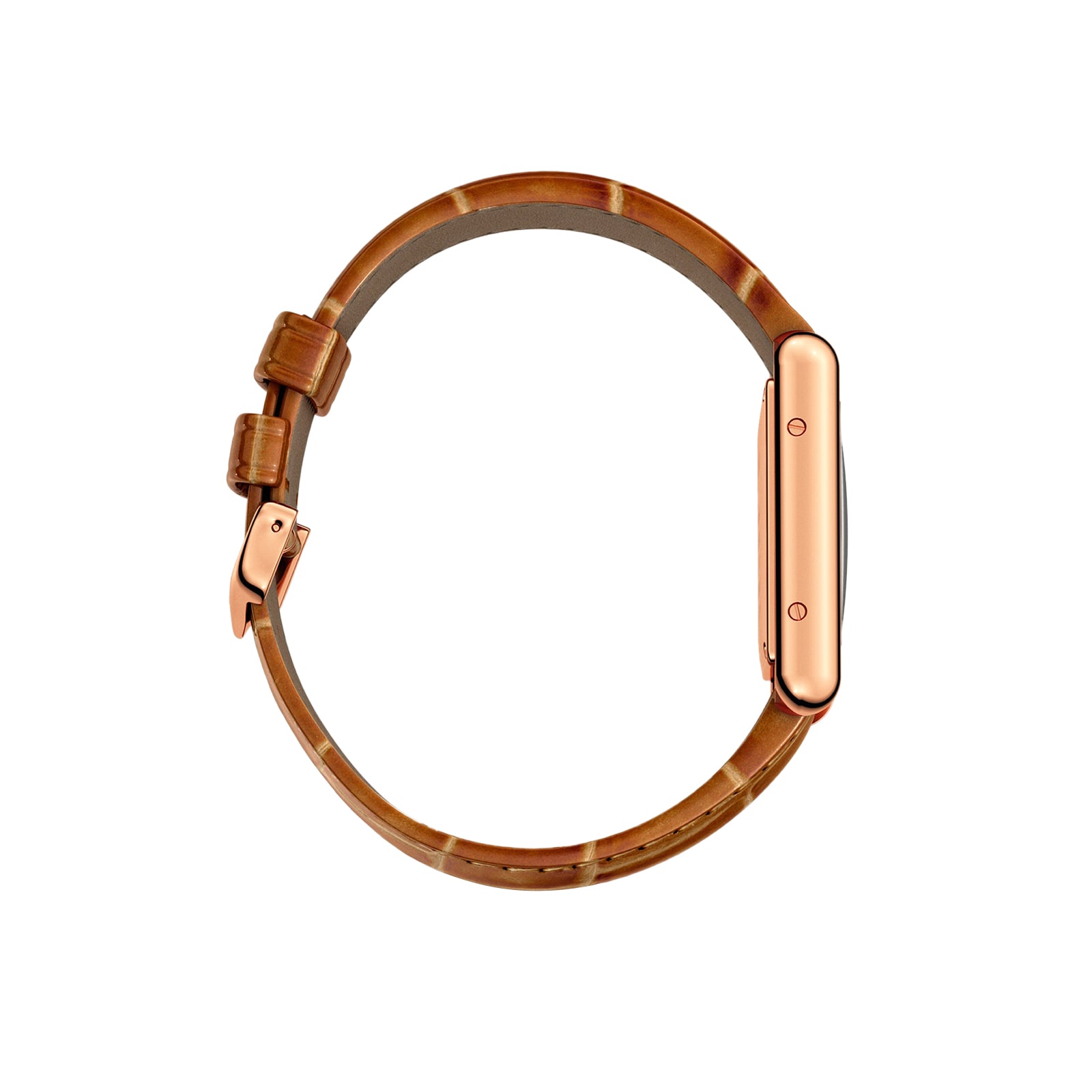 Cartier Tank Louis Cartier Watch Small Model, Hand-Wound Mechanical Movement, Rose Gold, Leather