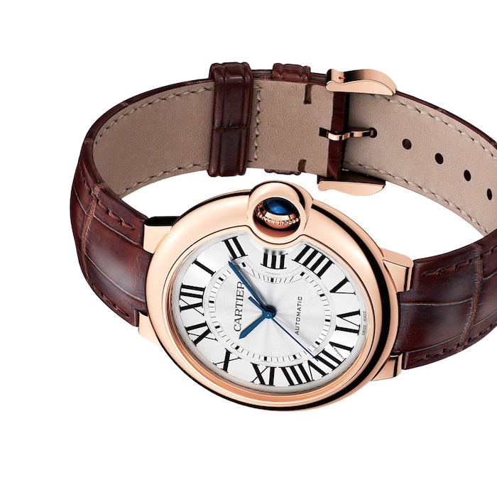 Cartier Ballon Bleu De Cartier Watch 36mm, Automatic Movement, Pink Gold, Leather