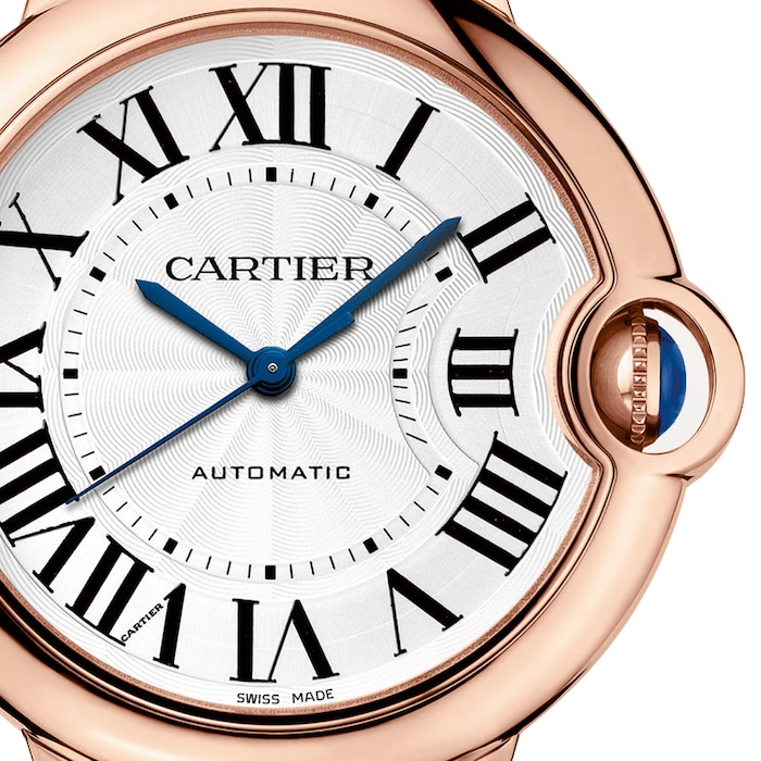 Cartier Ballon Bleu De Cartier Watch 36mm, Automatic Movement, Pink Gold, Leather