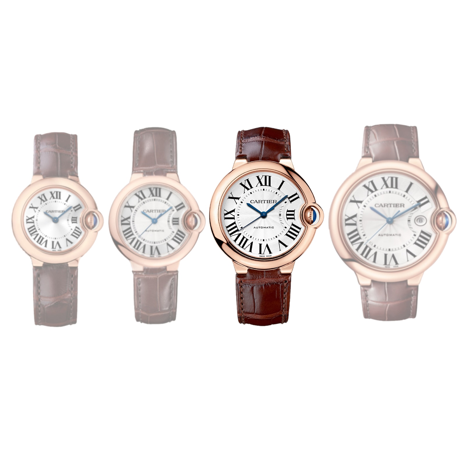 Cartier Ballon Bleu De Cartier Watch 36mm, Automatic Movement, Pink Gold, Leather