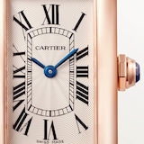 Cartier Tank Américaine Watch Small Model, Quartz Movement, Rose Gold, Leather