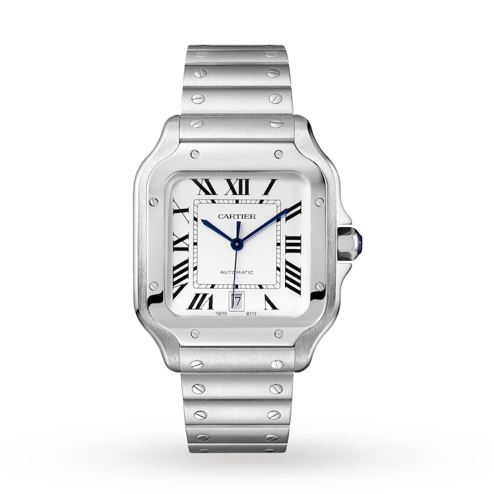 Cartier Santos De Cartier Watch Large Model, Automatic Movement, Steel,  Interchangeable Metal And Leather Bracelets WSSA0018/WSSA0009 | Mayors