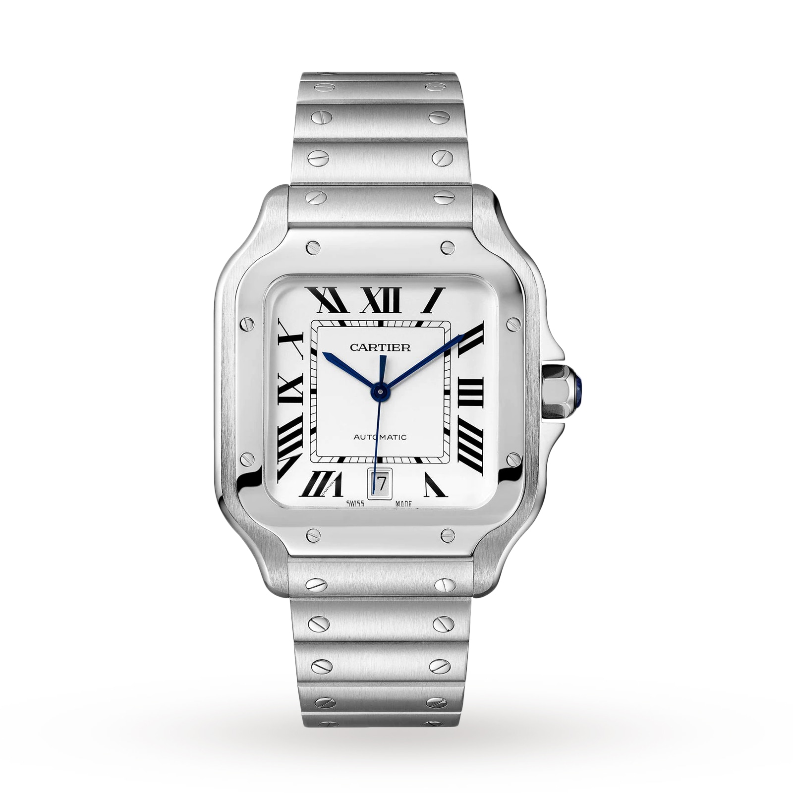 Cartier Santos Cartier Watch Large Model, Automatic Movement, Interchangeable Metal And Leather Bracelets WSSA0018 | Watches Of Switzerland US