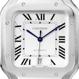 Cartier Santos De Cartier Watch Large Model, Automatic Movement, Steel, Interchangeable Metal And Leather Bracelets