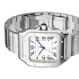 Cartier Santos De Cartier Watch Large Model, Automatic Movement, Steel, Interchangeable Metal And Leather Bracelets