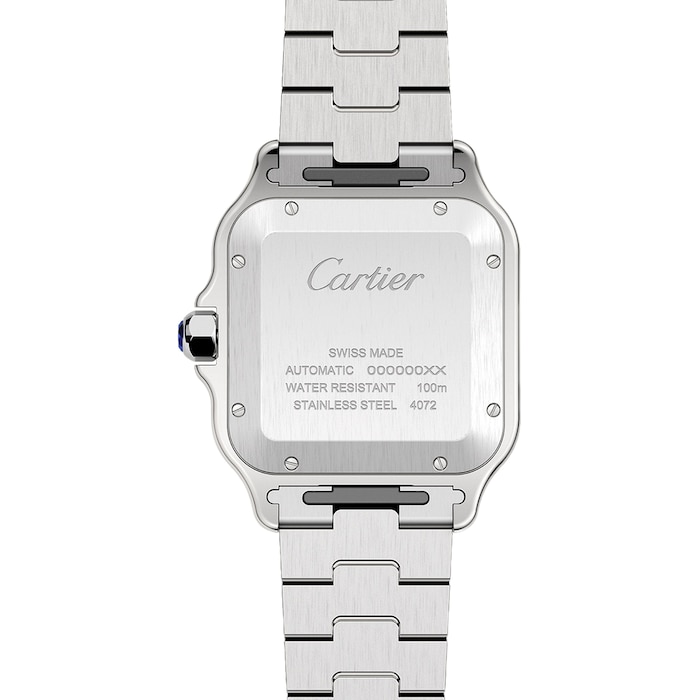 Cartier Santos De Cartier Watch Large Model, Automatic Movement, Steel, Interchangeable Metal And Leather Bracelets