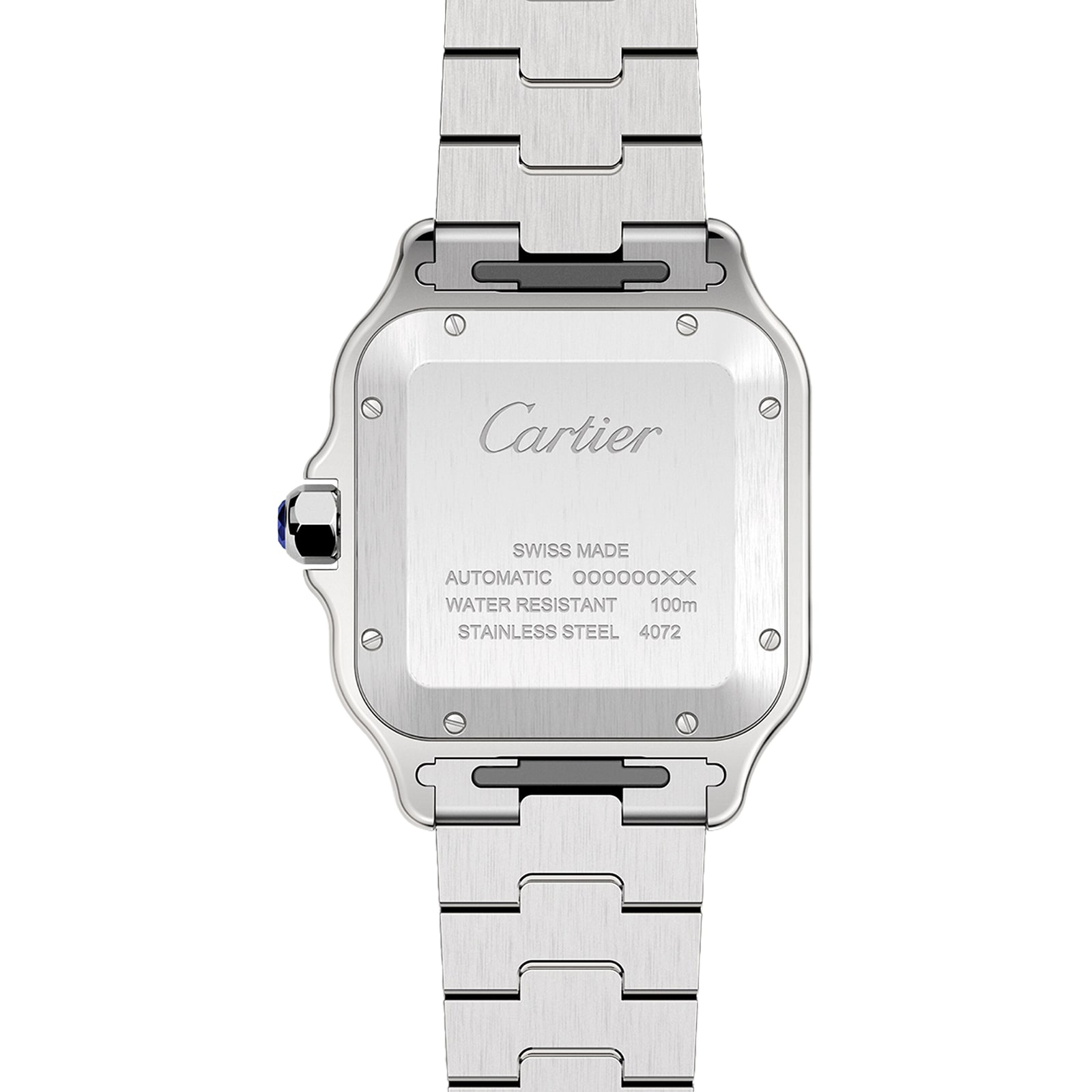 Cartier Santos De Cartier Watch Large Model, Automatic Movement, Steel, Interchangeable Metal And Leather Bracelets