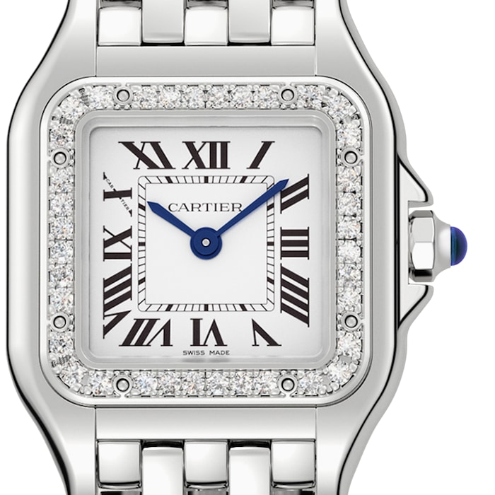 Cartier Panthère De Cartier Watch Small Model, Quartz Movement, Steel, Diamonds