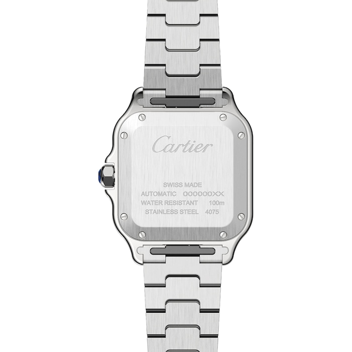 Cartier Santos De Cartier Watch Medium Model, Automatic Movement, Yellow Gold, Steel, Interchangeable Metal And Leather Bracelets