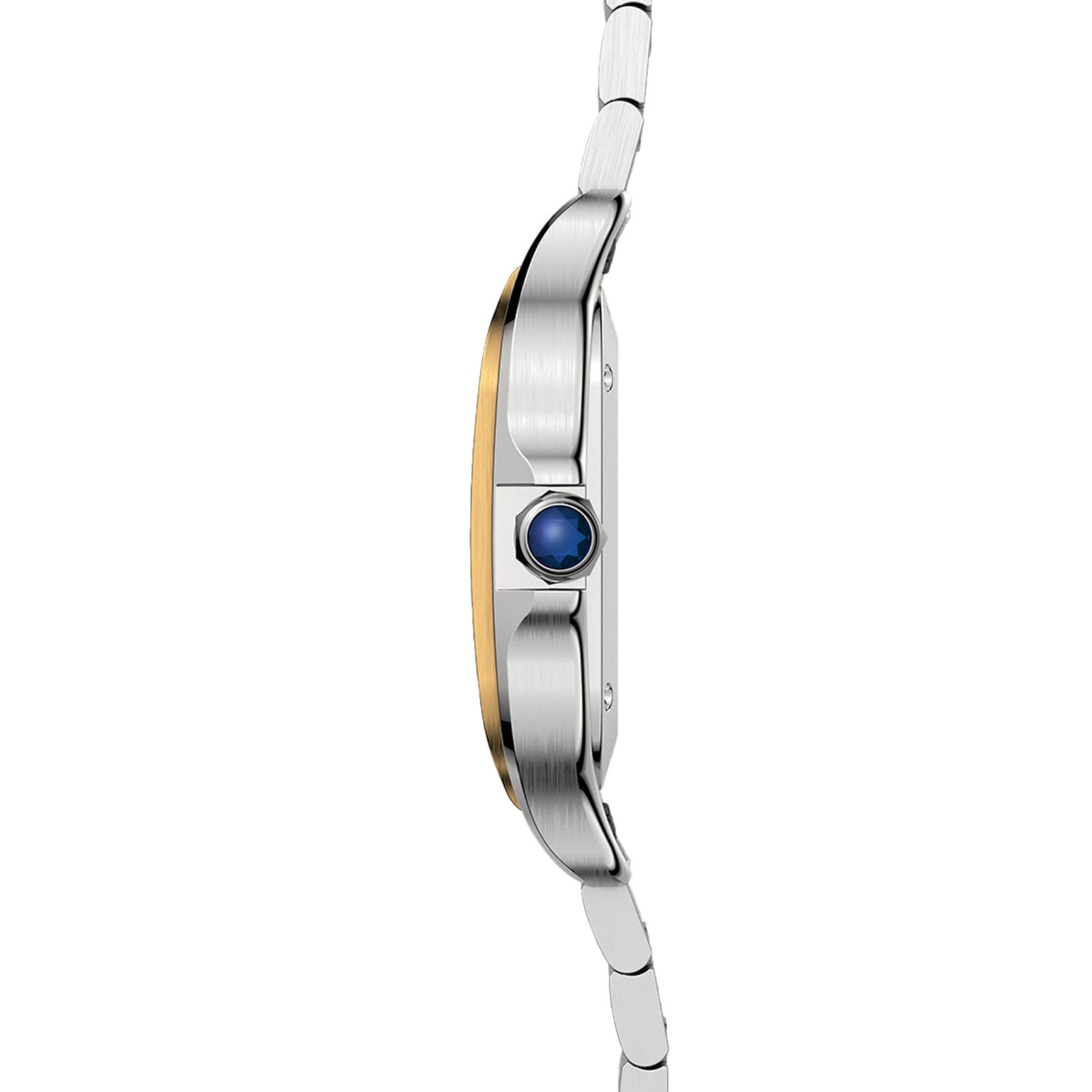 Cartier Santos De Cartier Watch Medium Model, Automatic Movement, Yellow Gold, Steel, Interchangeable Metal And Leather Bracelets Cartier Santos De Cartier Watch Medium Model, Automatic Movement, Yellow Gold, Steel, Interchangeable Metal And Leather Bracelets
