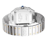 Cartier Santos De Cartier Watch Large Model, Automatic Movement, Yellow Gold, Steel, Interchangeable Metal And Leather Bracelets