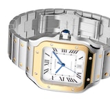 Cartier Santos De Cartier Watch Large Model, Automatic Movement, Yellow Gold, Steel, Interchangeable Metal And Leather Bracelets