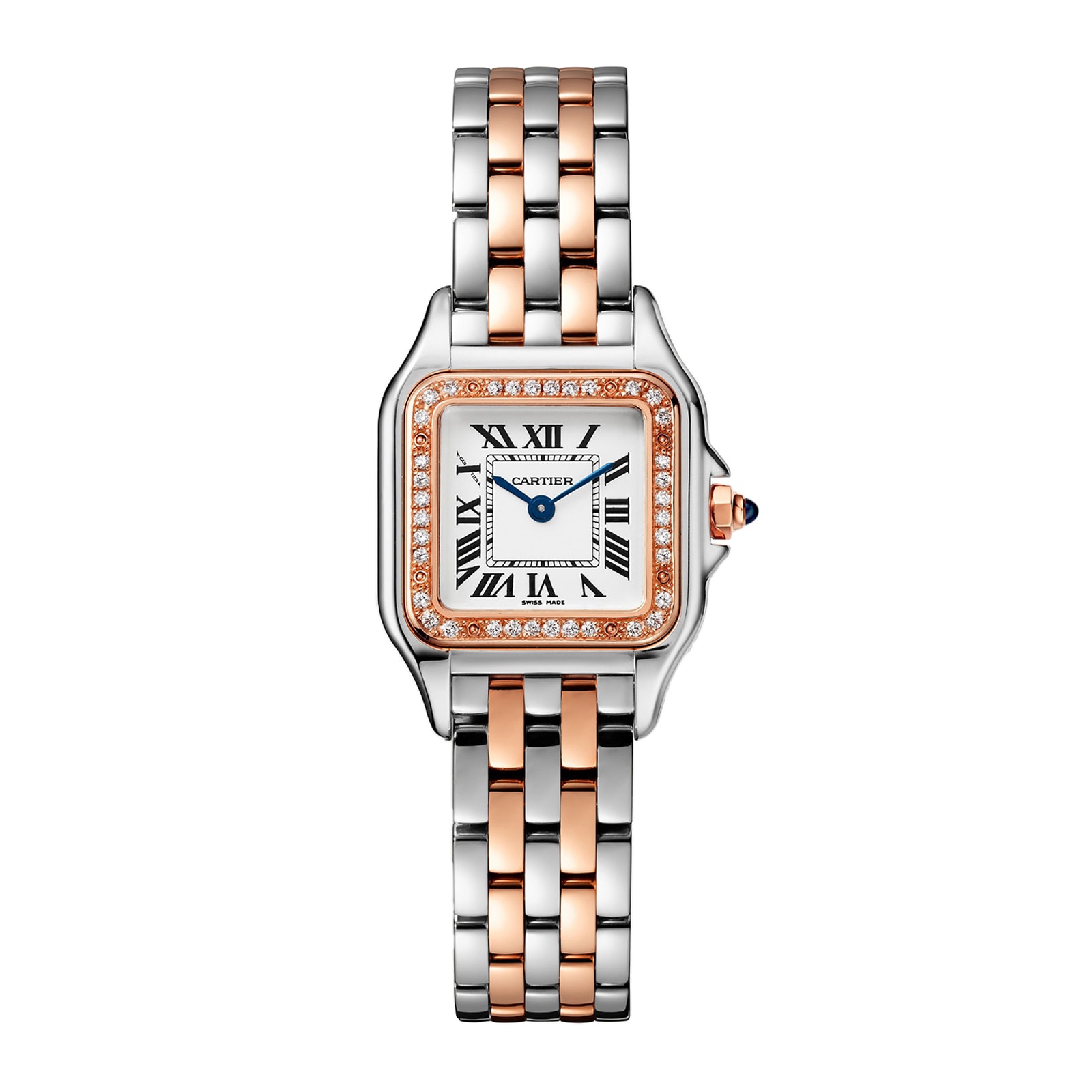 Cartier Panthère De Cartier Watch Small Model, Quartz Movement, Rose Gold, Steel, Diamonds