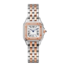 17310958 - Panthère De Cartier Watch Small Model, Quartz Movement, Rose Gold, Steel, Diamonds