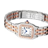 Cartier Panthère De Cartier Watch Small Model, Quartz Movement, Rose Gold, Steel, Diamonds