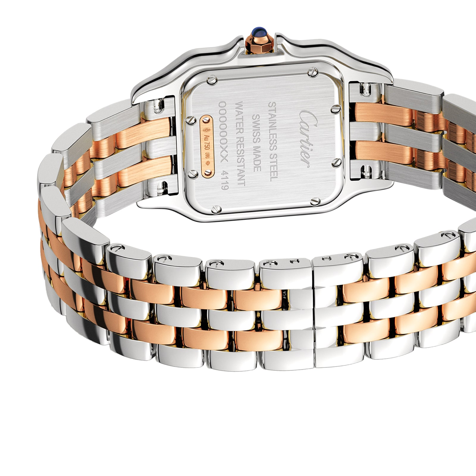Cartier Panthère De Cartier Watch Medium Model, Quartz Movement, Rose Gold, Steel, Diamonds