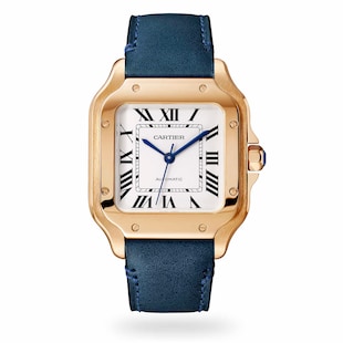 Cartier Santos De Cartier Watch Medium Model, Automatic Movement, Rose Gold, 2 Interchangeable Leather Bracelets