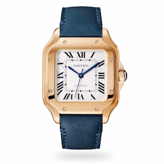 Cartier Santos De Cartier Watch Medium Model, Automatic Movement, Rose Gold, 2 Interchangeable Leather Bracelets Cartier Santos De Cartier Watch Medium Model, Automatic Movement, Rose Gold, 2 Interchangeable Leather Bracelets