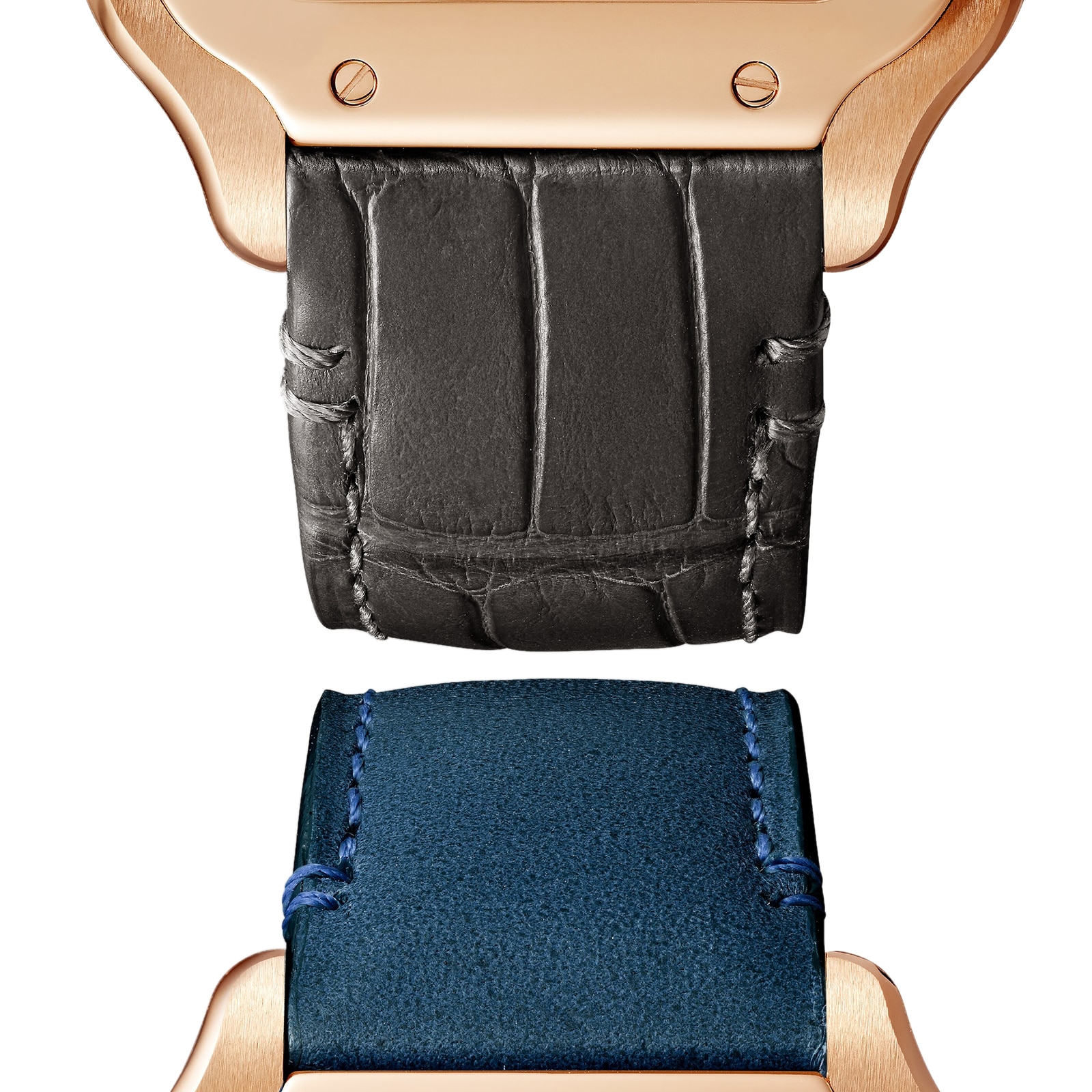 Cartier Santos De Cartier Watch Medium Model, Automatic Movement, Rose Gold, 2 Interchangeable Leather Bracelets