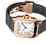 Cartier Santos De Cartier Watch Medium Model, Automatic Movement, Rose Gold, 2 Interchangeable Leather Bracelets