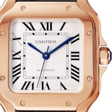 Cartier Santos De Cartier Watch Medium Model, Automatic Movement, Rose Gold, 2 Interchangeable Leather Bracelets