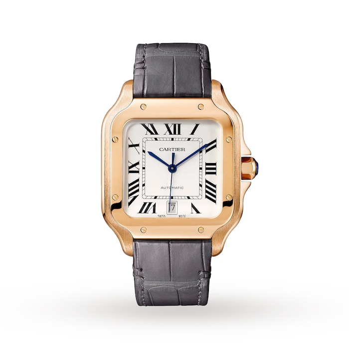 Cartier Santos De Cartier Watch Large Model, Automatic Movement, Rose Gold, 2 Interchangeable Leather Bracelets