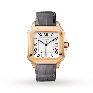 Cartier Santos De Cartier Watch Large Model, Automatic Movement, Rose Gold, 2 Interchangeable Leather Bracelets