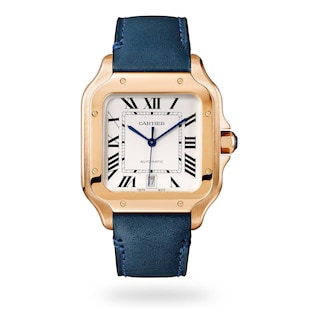 Cartier Santos De Cartier Watch Large Model, Automatic Movement, Rose Gold, 2 Interchangeable Leather Bracelets