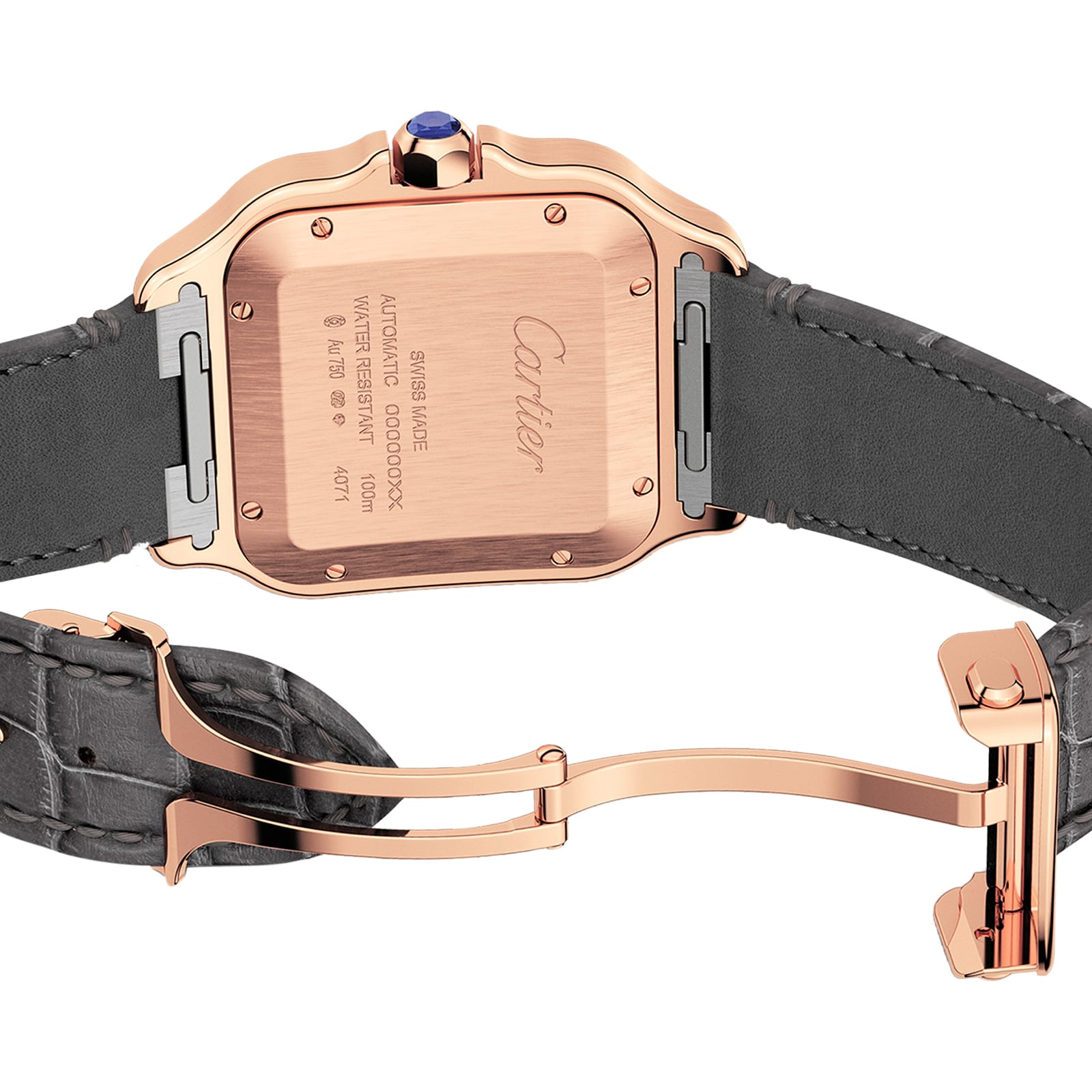 Cartier Santos De Cartier Watch Large Model, Automatic Movement, Rose Gold, 2 Interchangeable Leather Bracelets Cartier Santos De Cartier Watch Large Model, Automatic Movement, Rose Gold, 2 Interchangeable Leather Bracelets