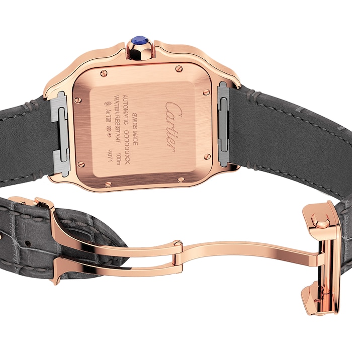 Cartier Santos De Cartier Watch Large Model, Automatic Movement, Rose Gold, 2 Interchangeable Leather Bracelets