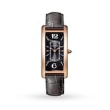 Cartier Tank Cintrée Watch Large Model, Hand-Wound Mechanical Movement, Rose Gold, Leather