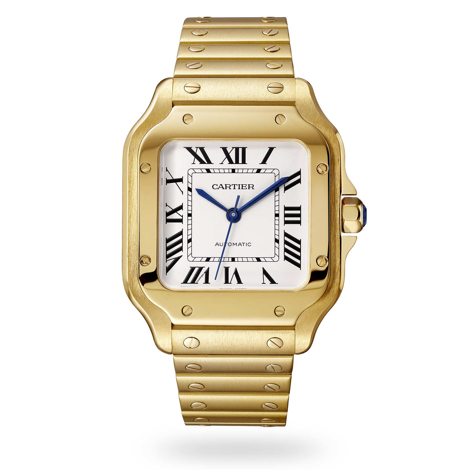 Cartier Santos de Cartier 18kt Yellow Gold Men's Large Watch WGSA0009  7613268919163 - Watches, Santos de Cartier - Jomashop