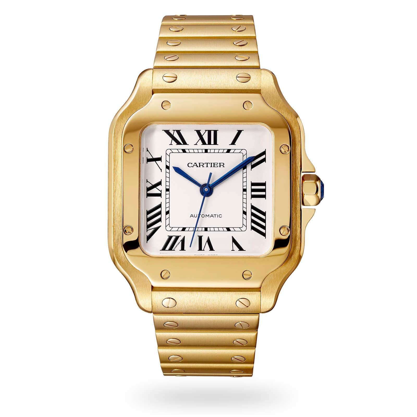 Cartier Santos De Cartier Watch Medium Model, Automatic Movement, Yellow  Gold, Interchangeable Metal And Leather Bracelets WGSA0030 | Mayors