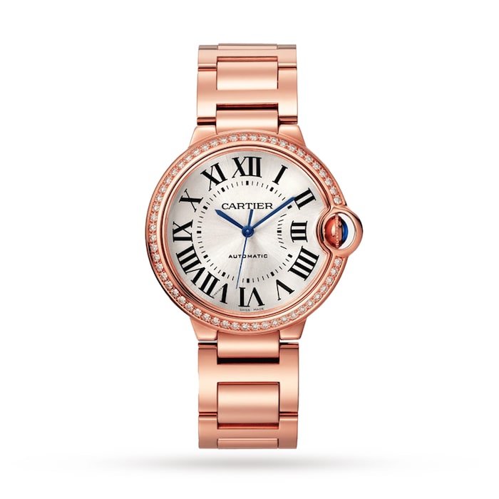 Cartier Ballon Bleu De Cartier Watch 36mm, Mechanical Movement With Automatic Winding, Rose Gold, Diamonds