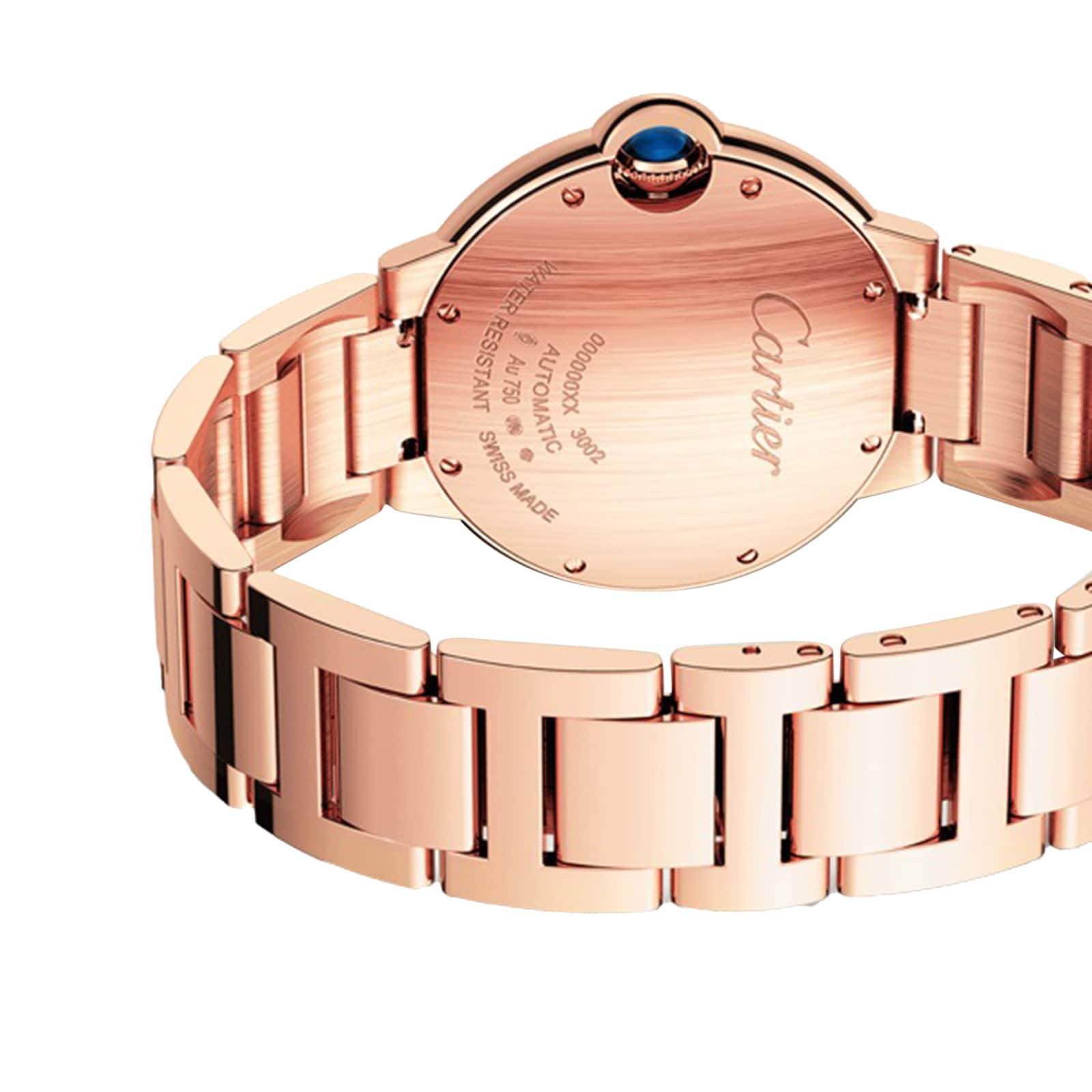 Ballon Bleu De Cartier Watch 36mm Mechanical Movement With Automatic Winding Rose Gold Diamonds