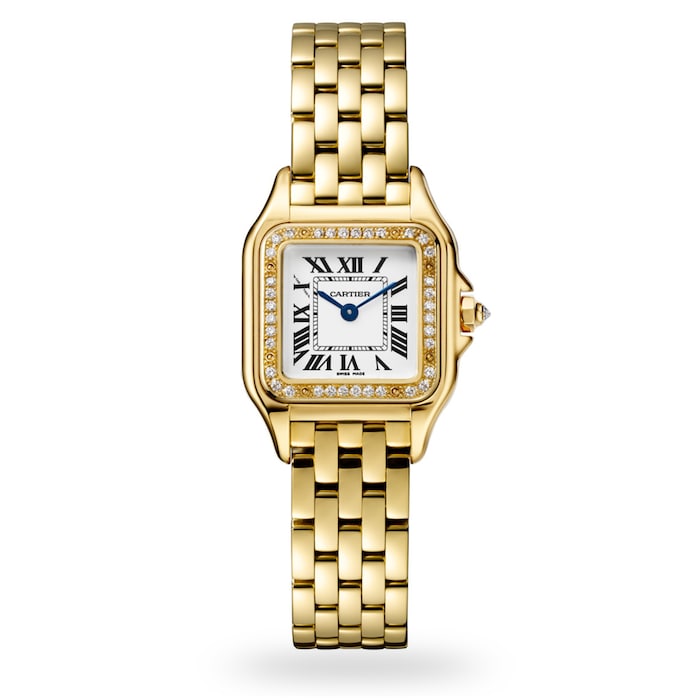 Cartier Panthère De Cartier Watch Medium Model, Quartz Movement, Yellow Gold, Diamonds