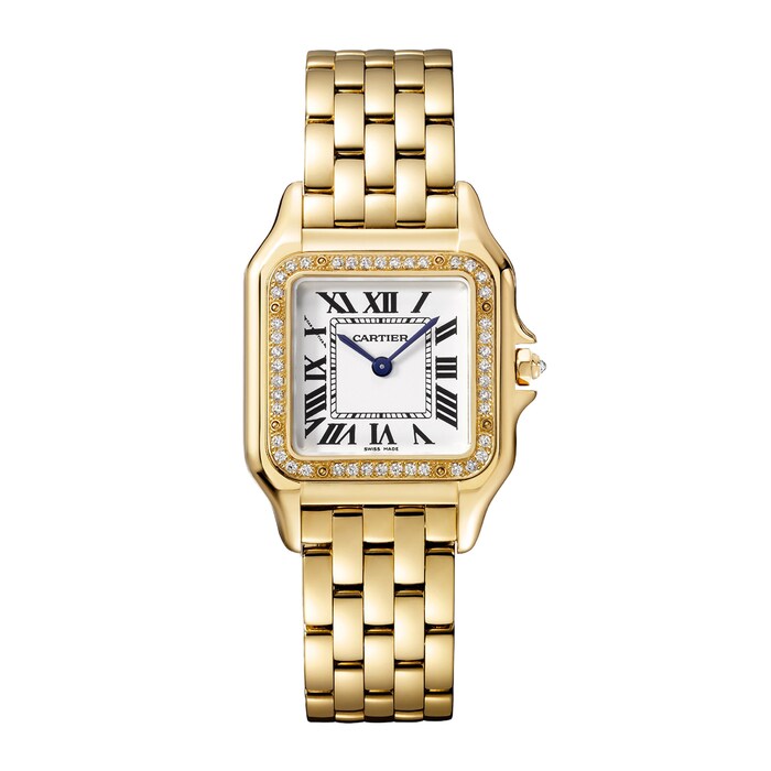 Cartier Panthère De Cartier Watch Medium Model, Quartz Movement, Yellow Gold, Diamonds