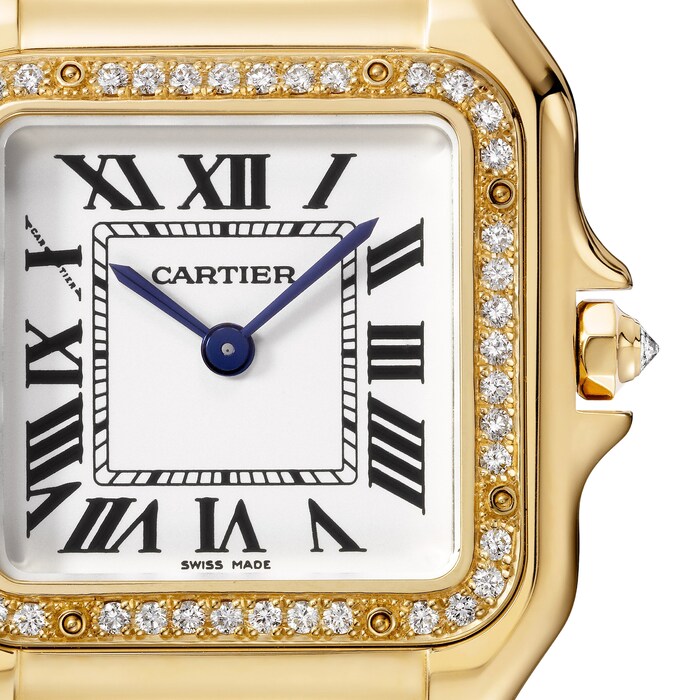 Cartier Panthère De Cartier Watch Medium Model, Quartz Movement, Yellow Gold, Diamonds