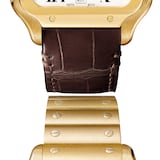 Cartier Santos De Cartier Watch Large Model, Automatic Movement, Yellow Gold, Interchangeable Metal And Leather Bracelets