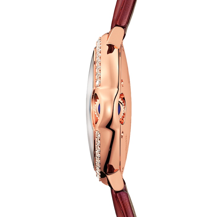 Cartier Ballon Bleu De Watch, 33mm, Rose Gold, Diamonds, Leather