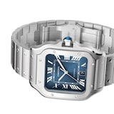 Cartier Santos De Cartier Watch, Large Model, Automatic Movement, Steel, Interchangeable Metal And Leather Bracelets