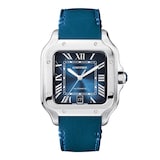 Cartier  Santos de Cartier watch, Large model, automatic movement, steel, interchangeable metal and leather bracelets