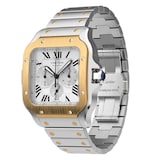 Cartier Santos De Cartier Chronograph Watch Extra-Large Model, Automatic Movement, Yellow Gold, Steel, Interchangeable Metal And Rubber Bracelets