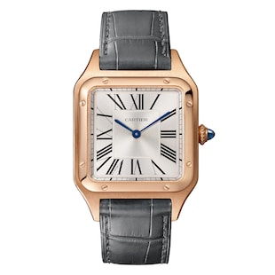 Cartier Santos-Dumont Watch Large Model, Quartz Movement, Rose Gold, Leather