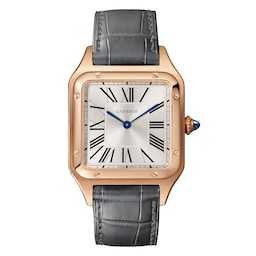 17311043 - Santos-Dumont Watch Large Model, Quartz Movement, Rose Gold, Leather