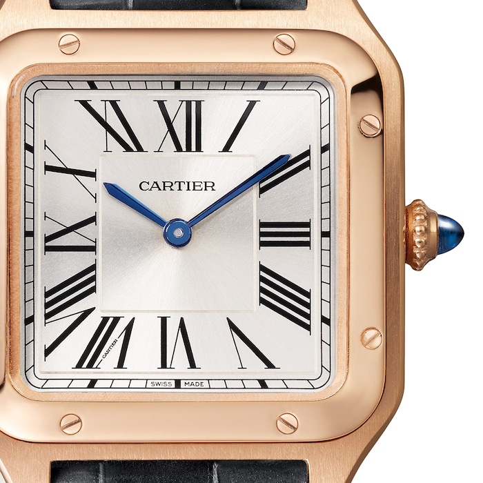 Cartier Santos-Dumont Watch Small Model, Quartz Movement, Rose Gold, Leather