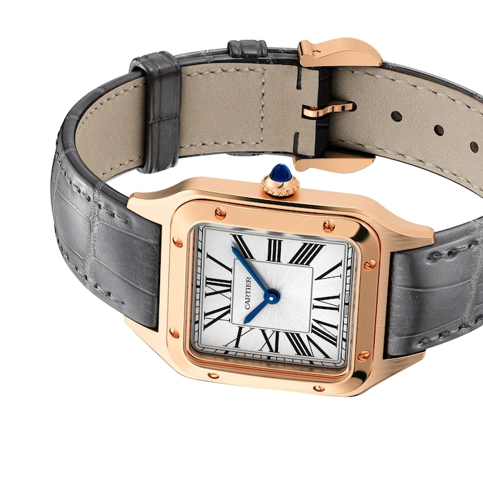 Cartier Santos-Dumont Watch Small Model, Quartz Movement, Rose Gold, Leather